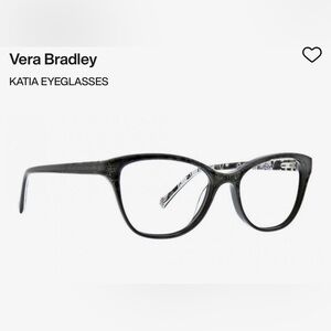 Vera Bradley Katia Eyeglass Frames Black with Holland Garden Pattern 52-16-140